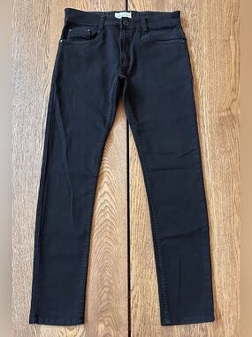 Craft + Flow Black Stretch Twill Slim 5-Pocket Pants size 30W X 32L